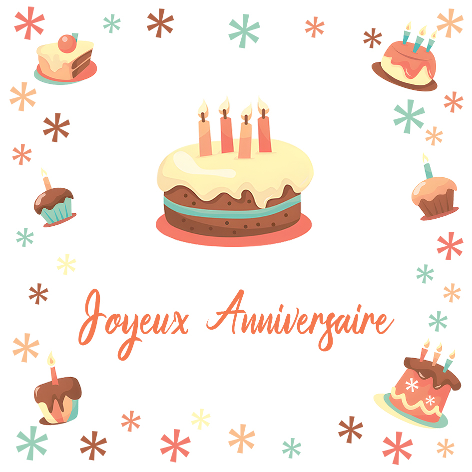 Joyeux Anniversaire-Carte de Cadeau Gâteau