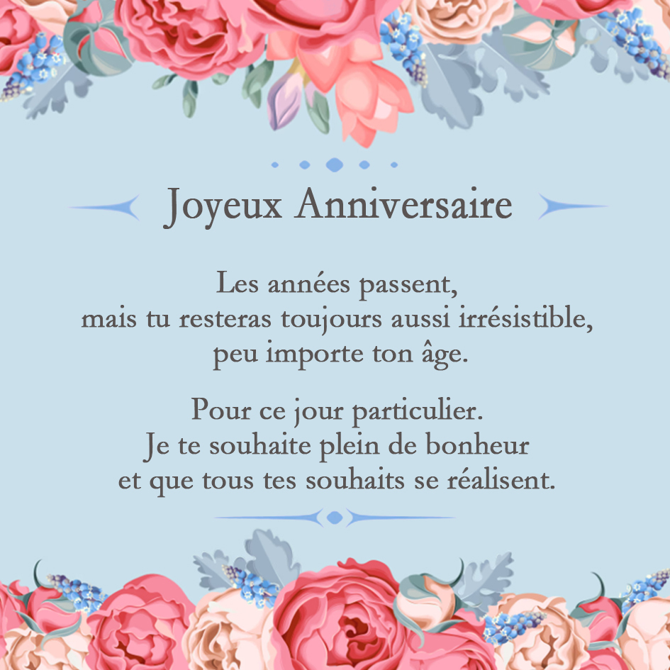 Joyeux Anniversaire - Carte de Cadeau Je te souaite des rires, des chansons