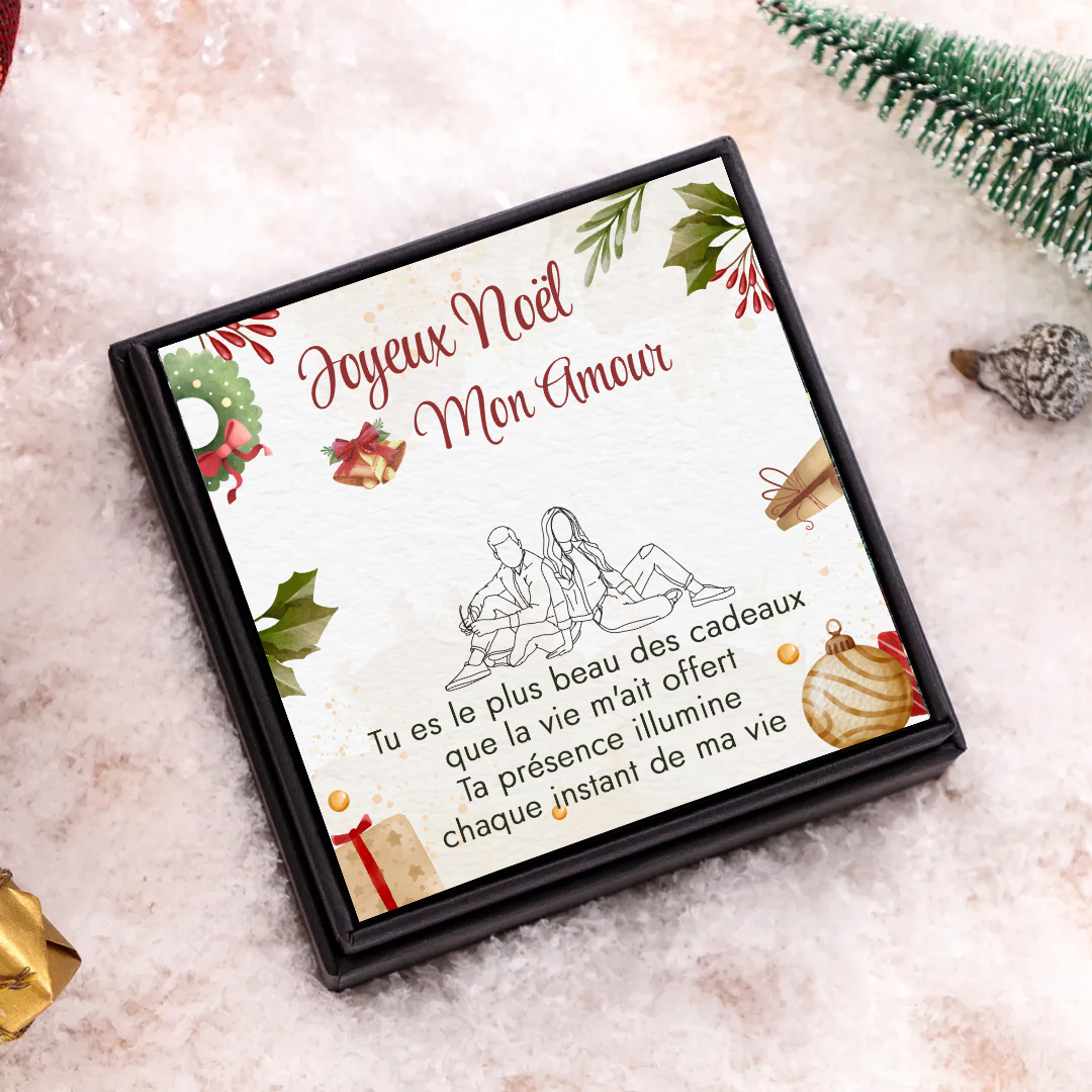 À mon Amour Carte de Noël avec coffre cadeau | Jessemade