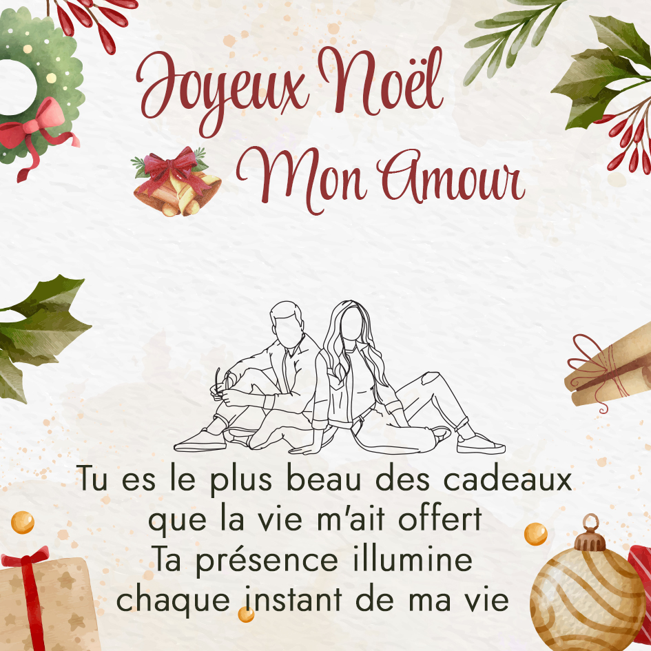 À mon Amour Carte de Noël avec coffre cadeau | Jessemade