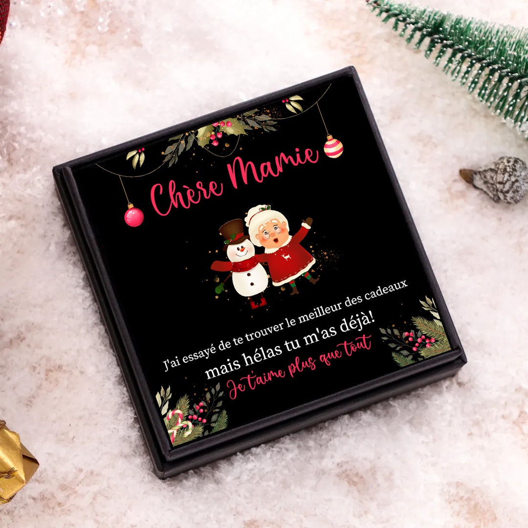 À ma Mamie et Papi Carte de Noël avec coffre cadeau | Jessemade