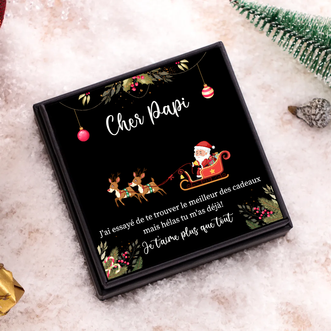 À ma Mamie et Papi Carte de Noël avec coffre cadeau | Jessemade