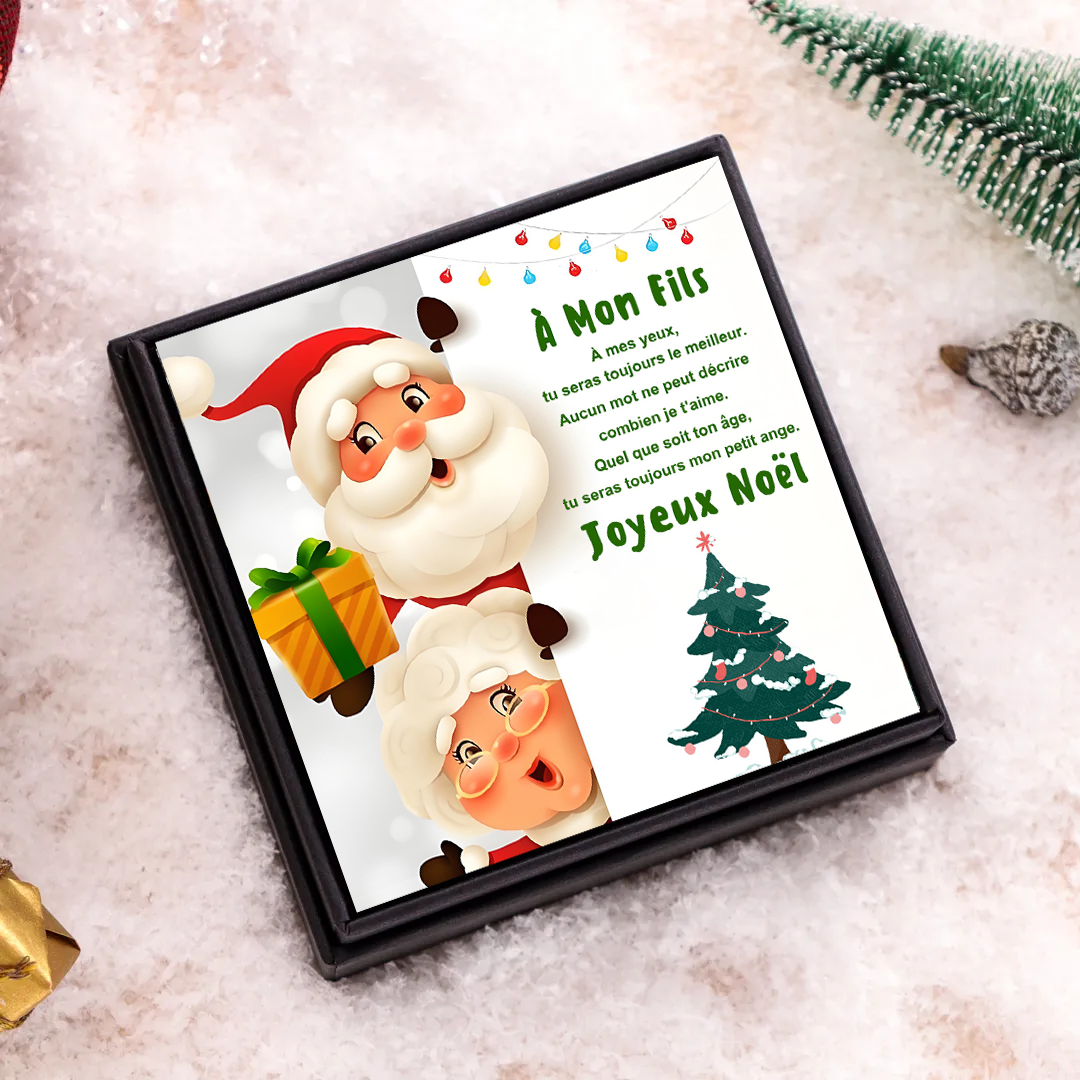 À ma Fille et Fils Carte de Noël avec coffre cadeau | Jessemade
