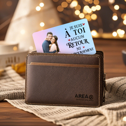 Carte Portefeuille 2 Prénoms et 1 Photo Personnalisés Cadeau Saint Valentin pour Couple | Jessemade