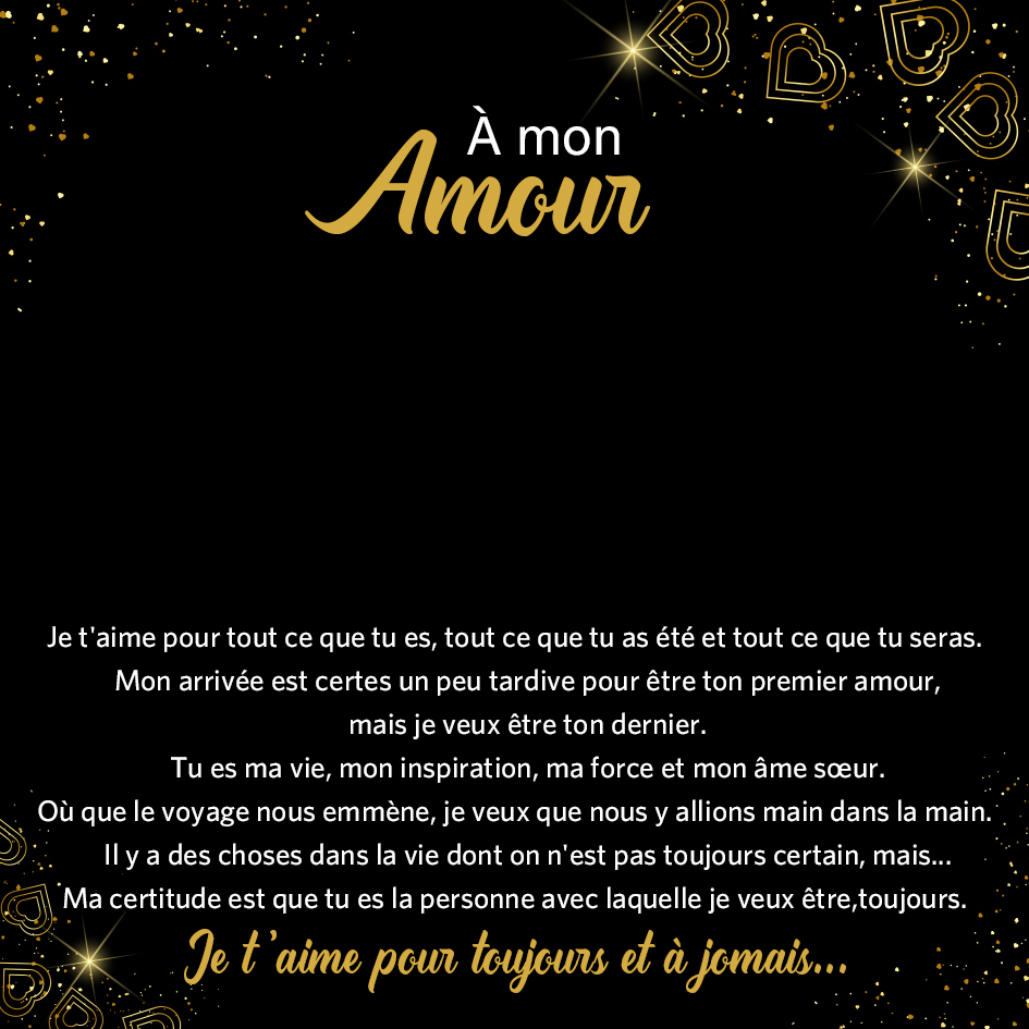 Carte Romantique "À Mon Amour" et Coffret Cadeau Élégant – Un Message d’Amour Inoubliable | Jessemade