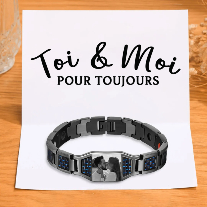 [Copy]Bracelet Photo Personnalisé en Acier au titane pour Homme｜Jessemade