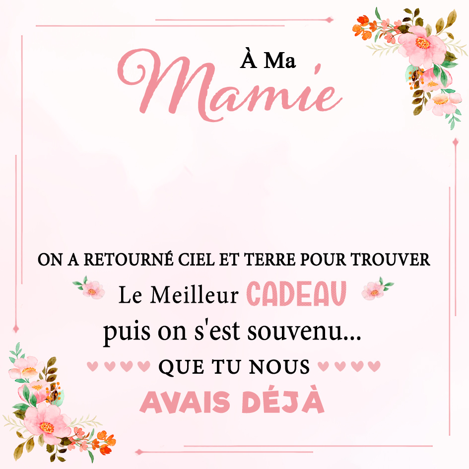 À Ma Mamie- Carte avec Message d'Amour Cadeau pour Grand-mère | Jessemade