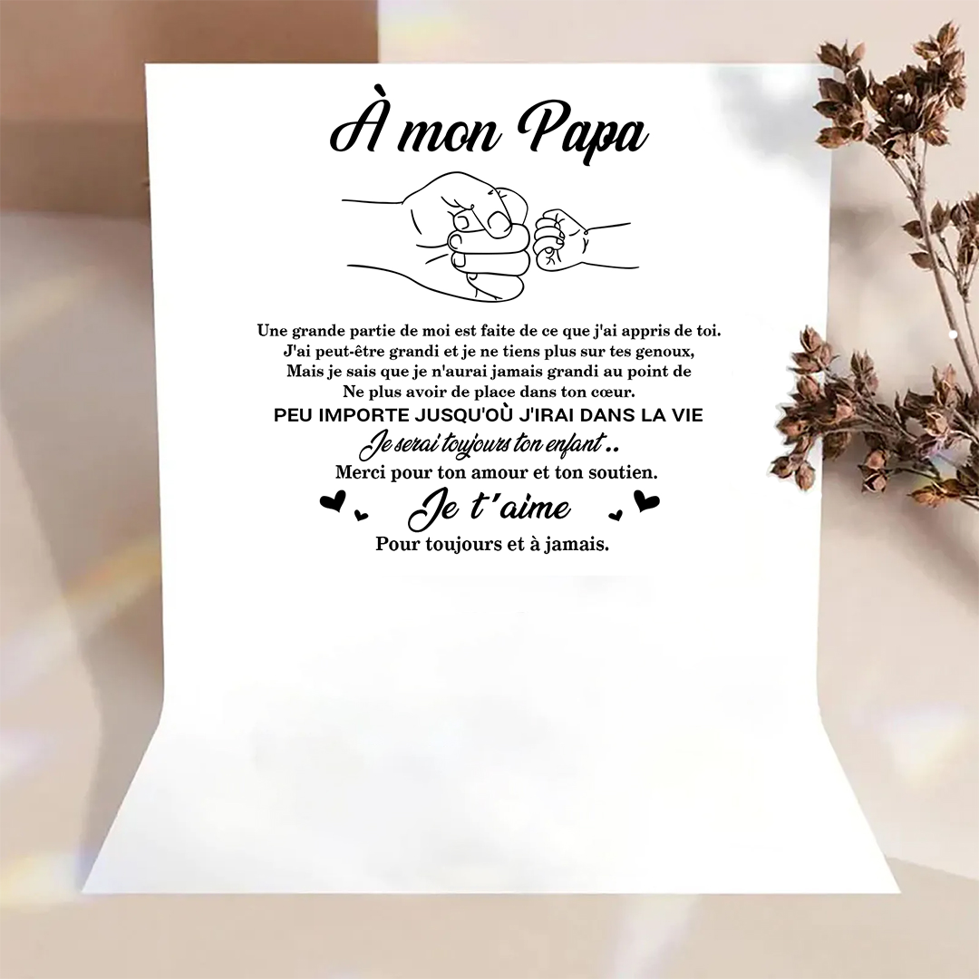 À Papa/Papi - Bracelet Poing Personnalisé avec 5 Prénoms et 1 Texte Cadeau pour Papa/Papy | Jessemade