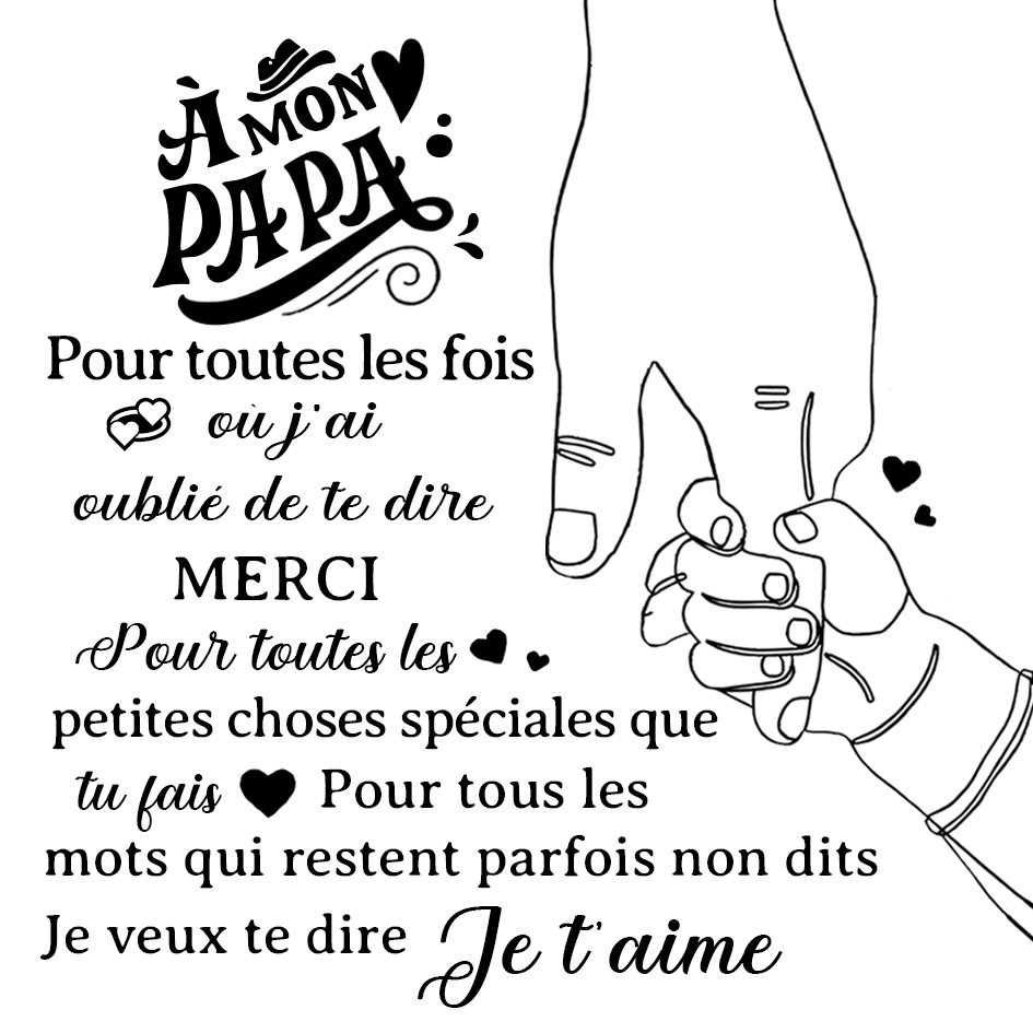À Mon Papa- Carte de Message en Papier Cadeau pour Père | Jessemade