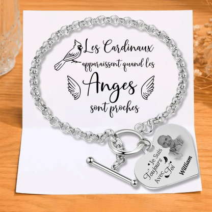 Bracelet commémoratif avec Cœur personnalisé avec photo et prénom Avec Carte commémorative Cadeau commémoratif | Jessemade
