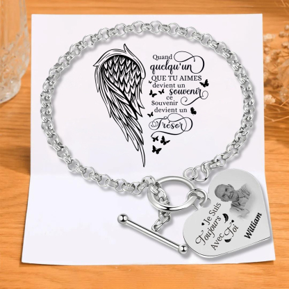 Bracelet commémoratif avec Cœur personnalisé avec photo et prénom Avec Carte commémorative Cadeau commémoratif | Jessemade