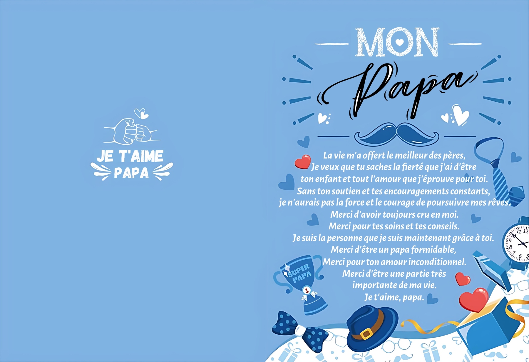 À mon Papa-Carte de Cadeau avec Message | Jessemade