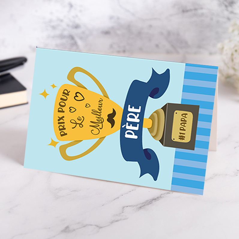 À mon Papa-Carte avec Message "Prix Pour Le Meilleur Père" Carte de Fête des Pères | Jessemade