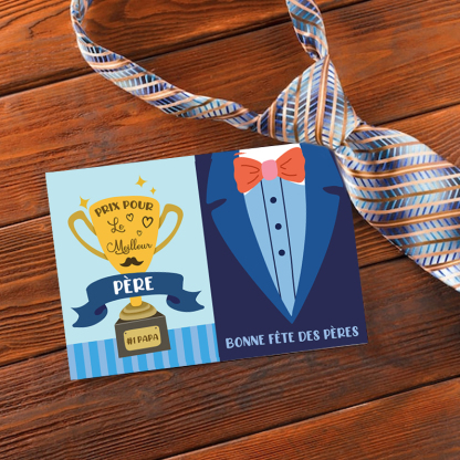 À mon Papa-Carte avec Message "Prix Pour Le Meilleur Père" Carte de Fête des Pères | Jessemade