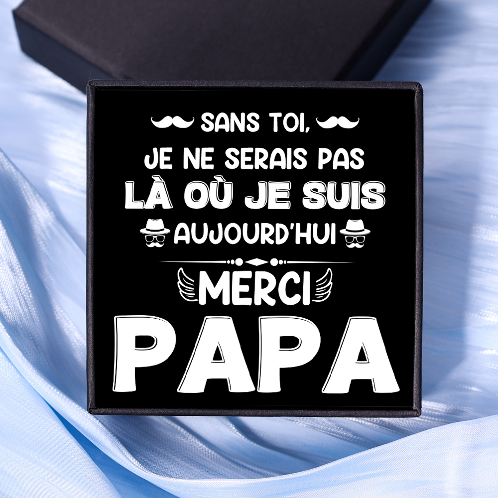 Carte Message Merci Papa Cadeau Émotion Noir & Blanc | Jessemade