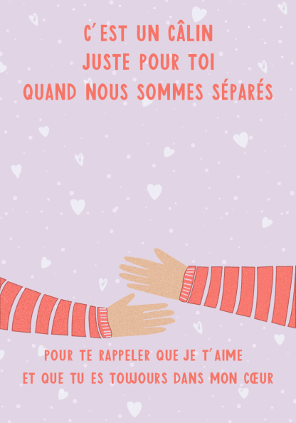 Carte message câlin, réconfort et amour à distance | Jessemade