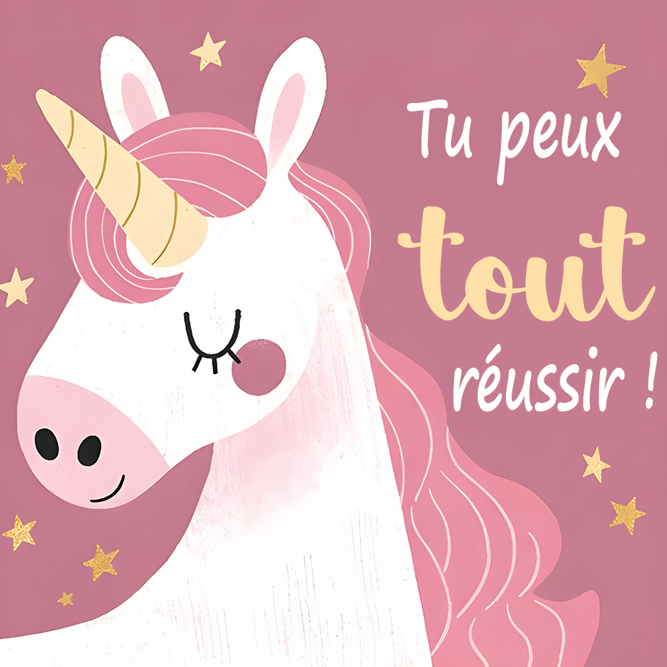 Bracelet Enfant Personnalisé Prénom Gravé, avec Carte messesage « Tu peux tout réussir ! »