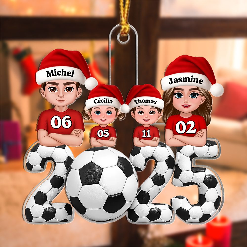 Décoration Sapin Noël Personnalisée 2025 Famille Foot