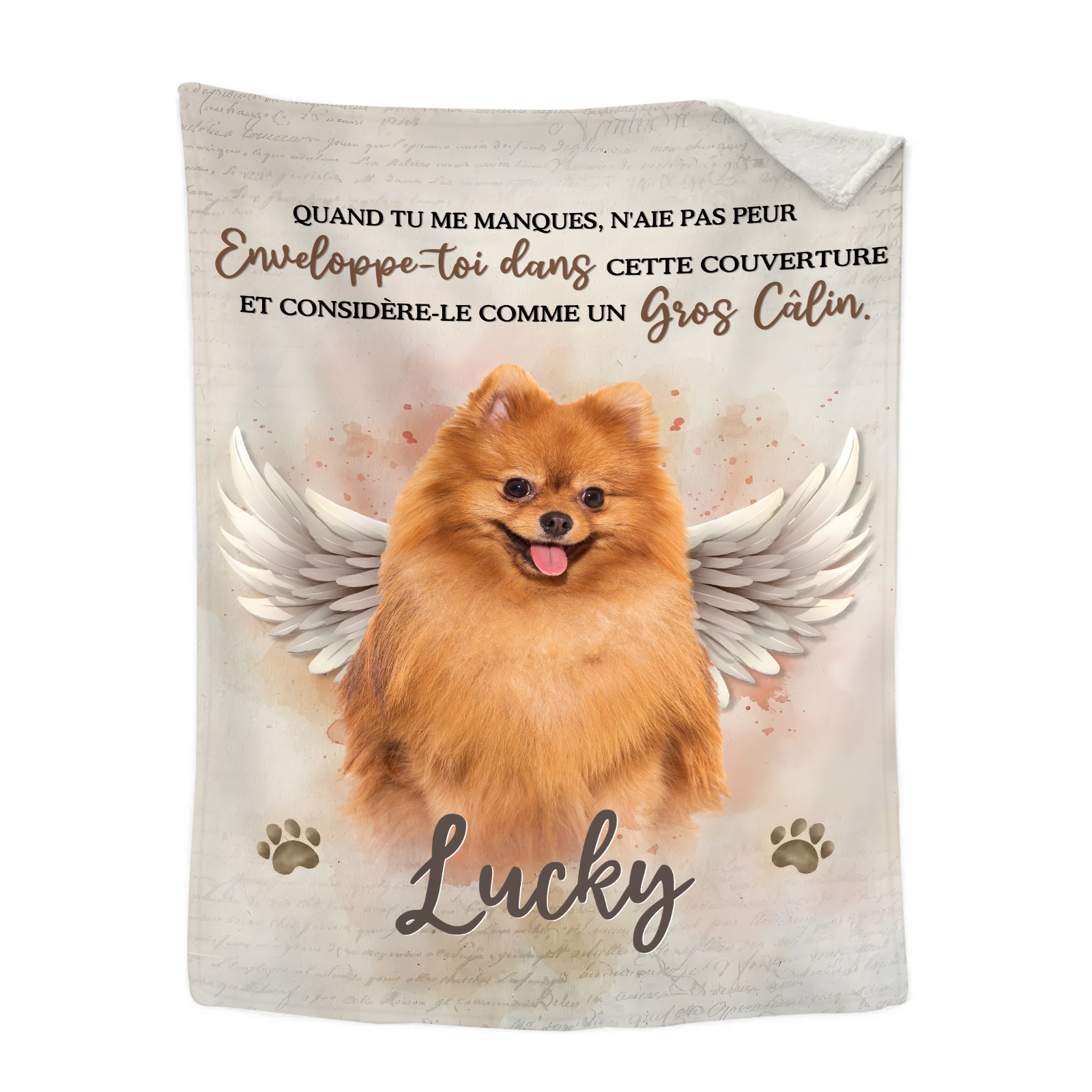 Couverture Plaids Polaire 1 Prénom Personnalisé avec Photo Cadeau Commémoratif | Jessemade