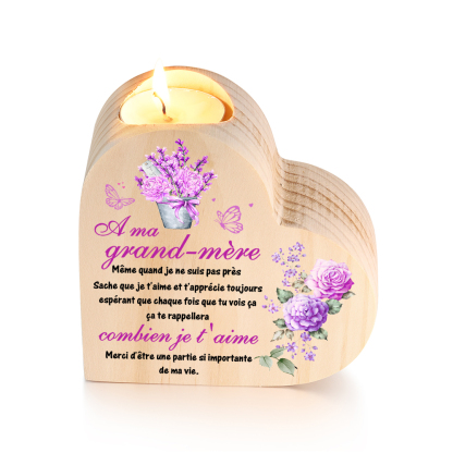 Bougeoir en Bois romantique1 Texte Personnalisé-Cadeau Anniversaire (s