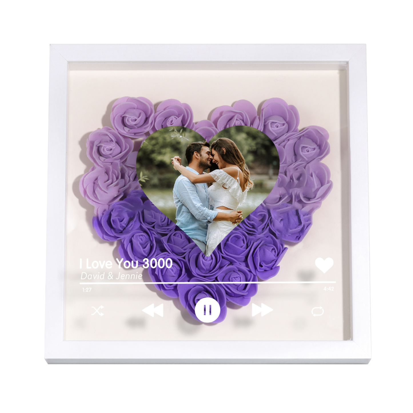 Cadre photo personnalisé en forme de cœur Cadre personnalisable avec roses et photo pour Couple | Jessemade