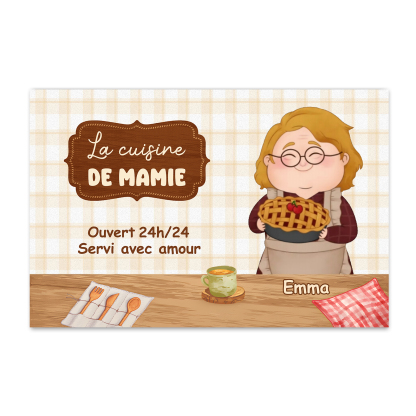 Tapis de Cuisine 1 Pénom Personnalisé Cadeau pour mamie | Jessemade
