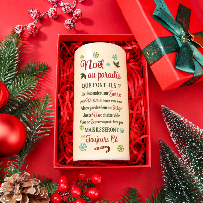 Bougie Électronique Noël au paradis Prénom et Années Personnalisés Bougie LED Commémorative | Jessemade