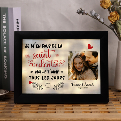 Cadre photo personnalisé avec prénoms et date Cadre Lumineux Personnalisable pour Couple | Jessemade