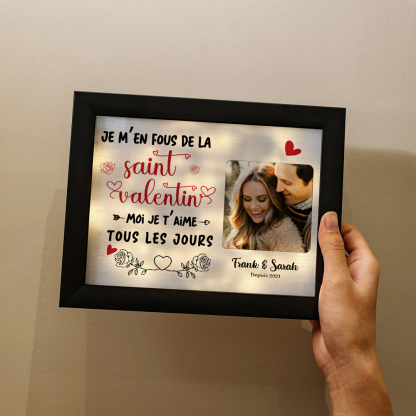 Cadre photo personnalisé avec prénoms et date Cadre Lumineux Personnalisable pour Couple | Jessemade
