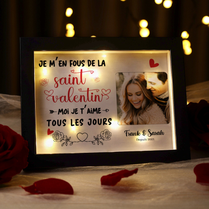 Cadre photo personnalisé avec prénoms et date Cadre Lumineux Personnalisable pour Couple | Jessemade