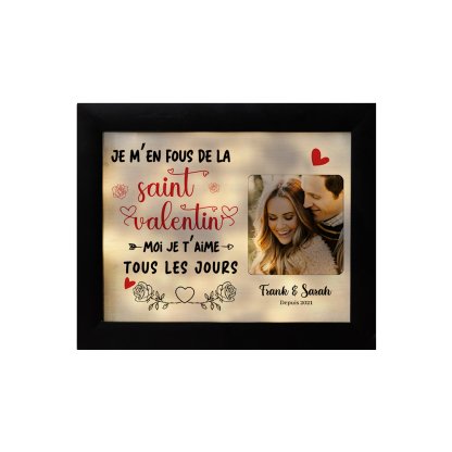 Cadre photo personnalisé avec prénoms et date Cadre Lumineux Personnalisable pour Couple | Jessemade