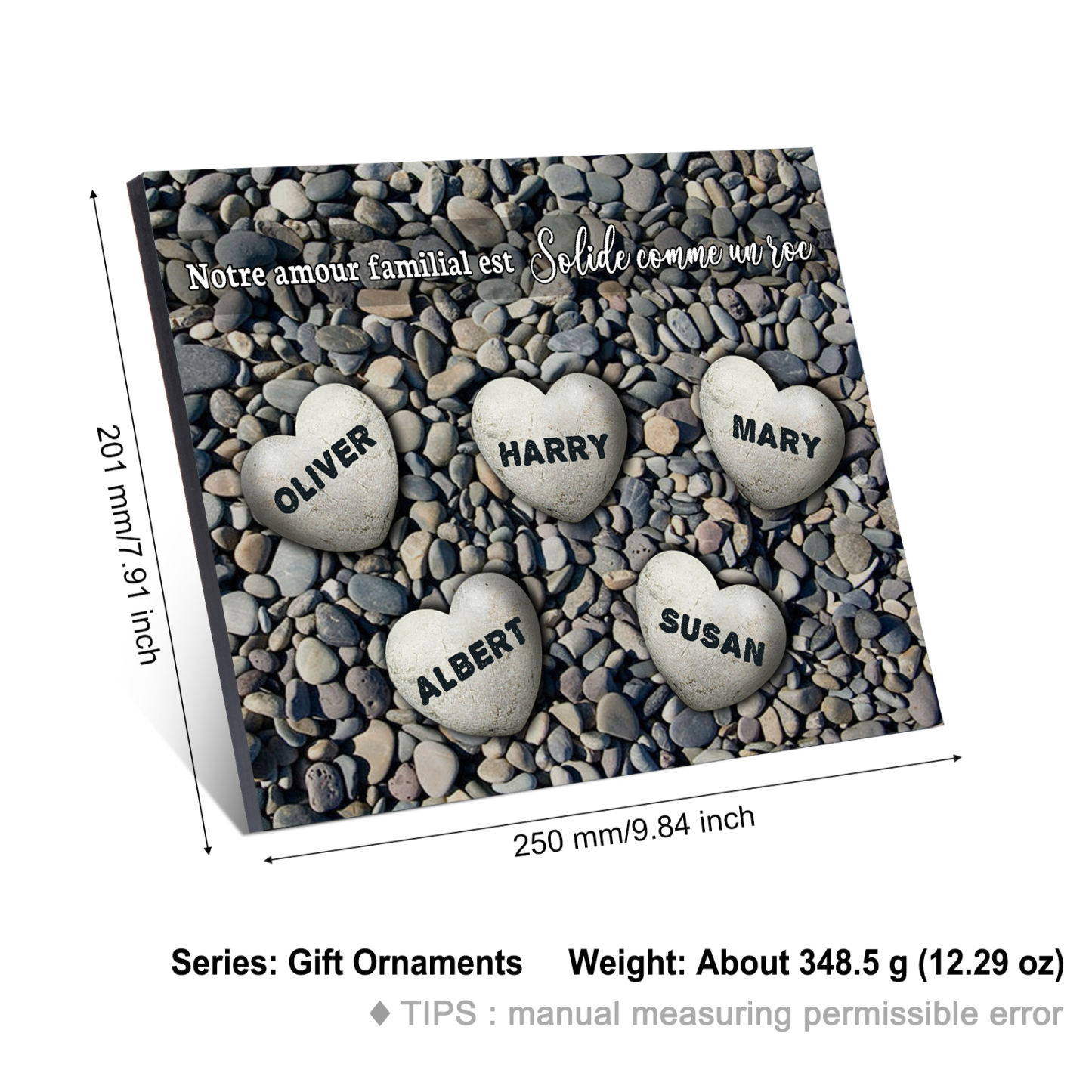 Cadre en bois Personnalisé avec 5 Prénoms Déco de Maison Cadeau Famille | Jessemade