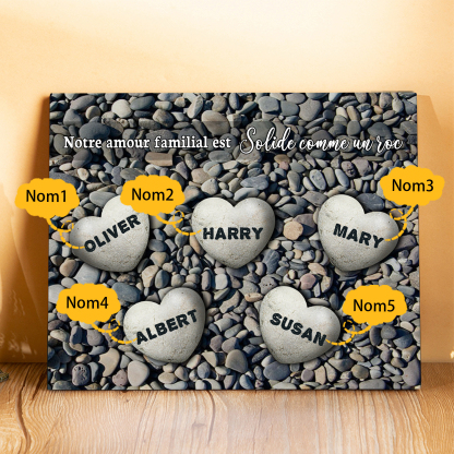 Cadre en bois Personnalisé avec 5 Prénoms Déco de Maison Cadeau Famille | Jessemade