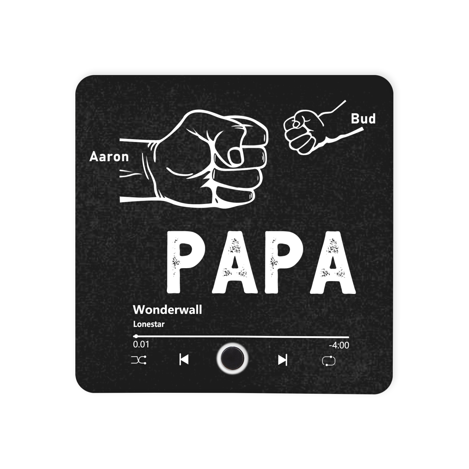 À Papa/Papie - Aimant De Réfrigérateur 2 Prénoms Personnalisés avec Texte Aimant Frigo Musical pour Homme | Jessemade