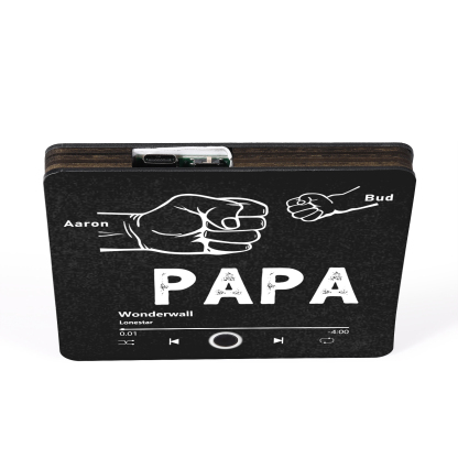 À Papa/Papie - Aimant De Réfrigérateur 2 Prénoms Personnalisés avec Texte Aimant Frigo Musical pour Homme | Jessemade