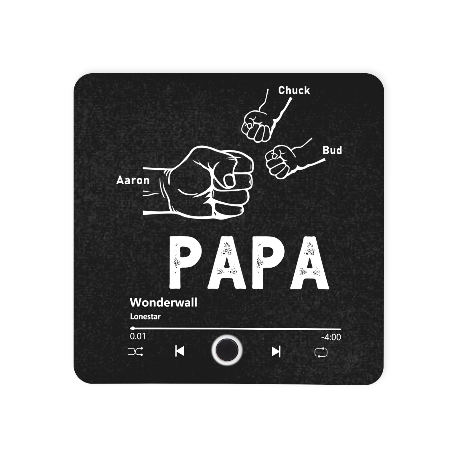 À Papa/Papie - Aimant De Réfrigérateur 3 Prénoms Personnalisés avec Texte Aimant Frigo Musical pour Homme | Jessemade