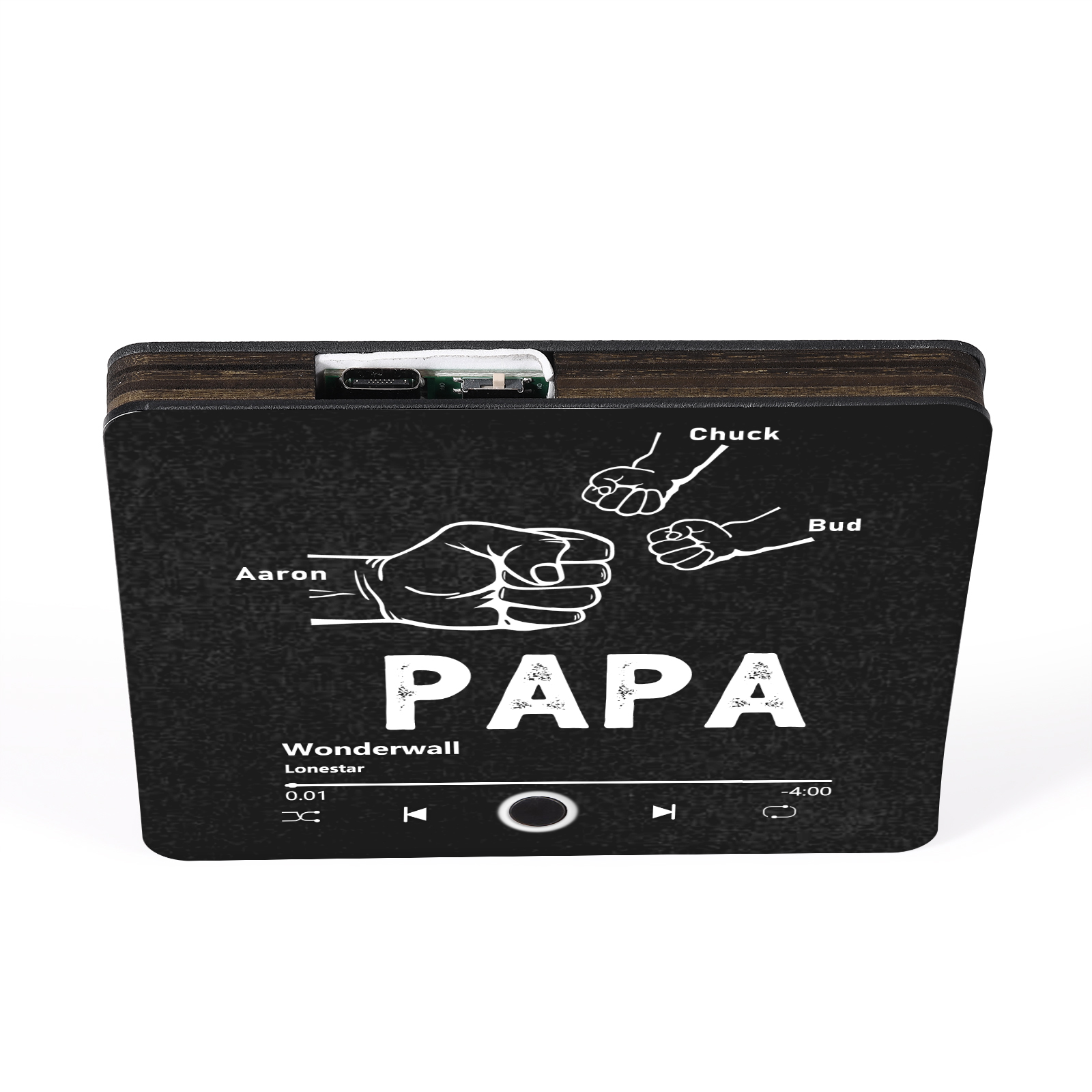 À Papa/Papie - Aimant De Réfrigérateur 3 Prénoms Personnalisés avec Texte Aimant Frigo Musical pour Homme | Jessemade