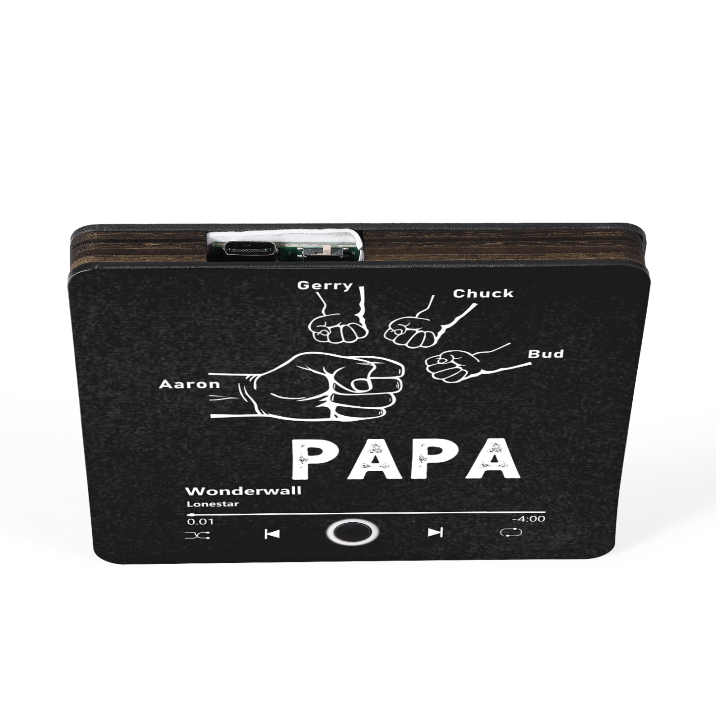À Papa/Papie - Aimant De Réfrigérateur 4 Prénoms Personnalisés avec Texte Aimant Frigo Musical pour Homme | Jessemade