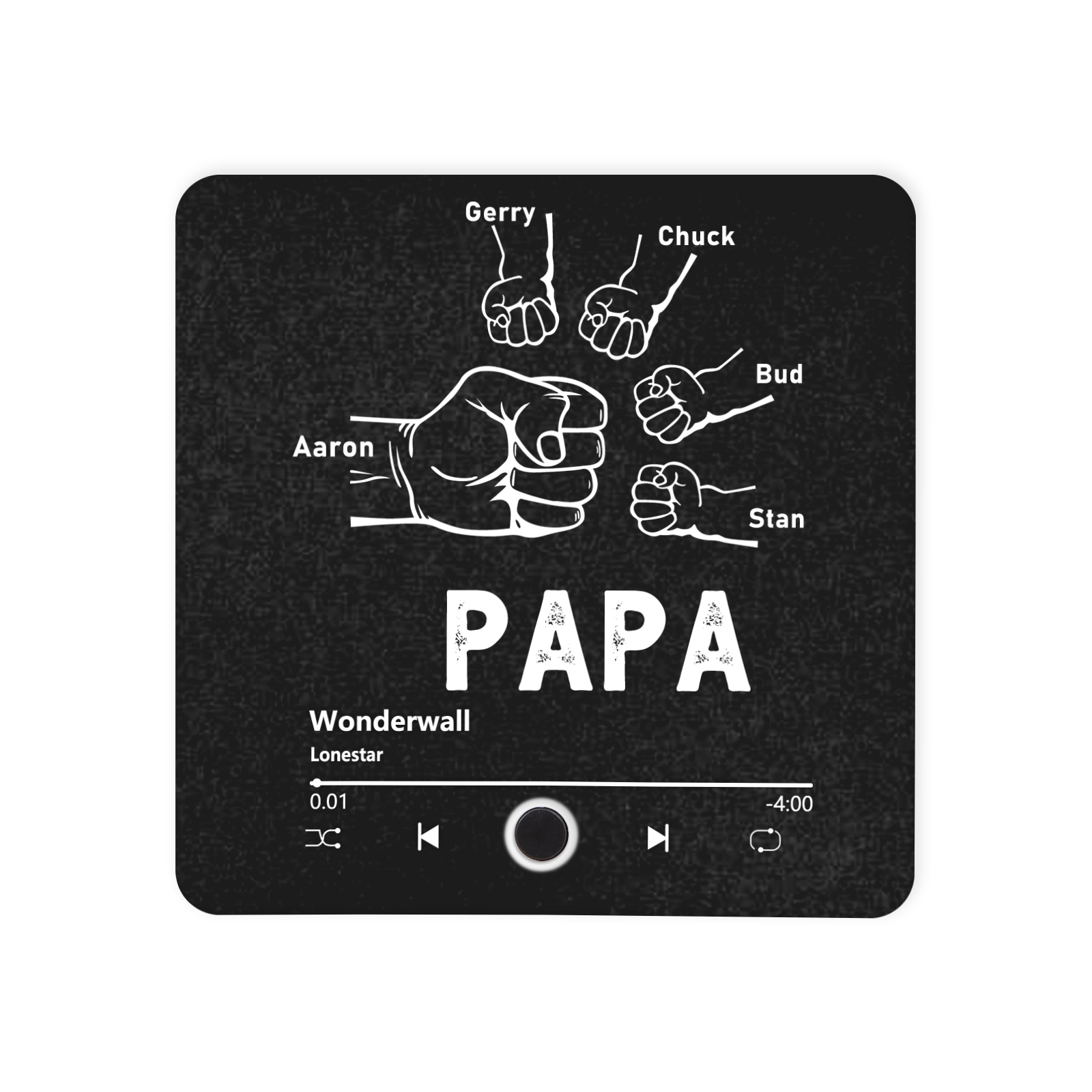 À Papa/Papie - Aimant De Réfrigérateur 5 Prénoms Personnalisés avec Texte Aimant Frigo Musical pour Homme | Jessemade