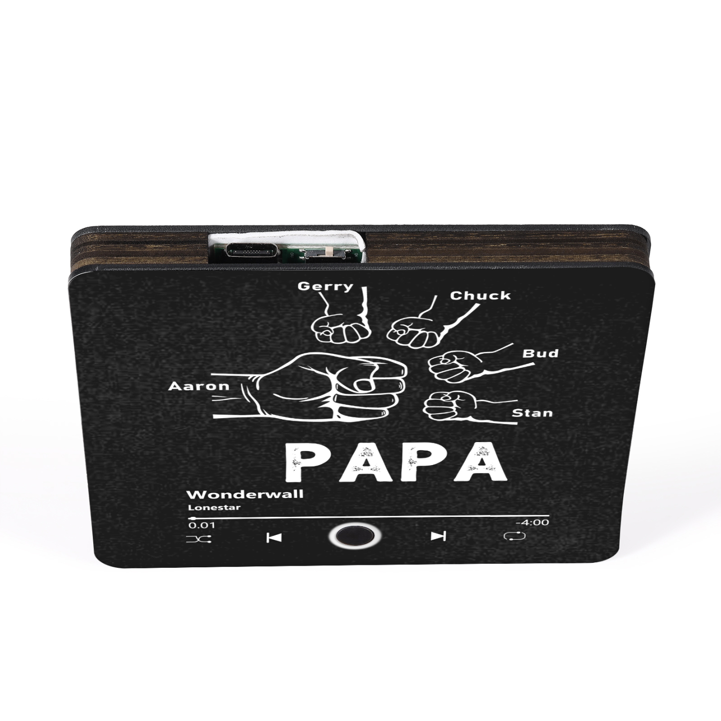 À Papa/Papie - Aimant De Réfrigérateur 5 Prénoms Personnalisés avec Texte Aimant Frigo Musical pour Homme | Jessemade