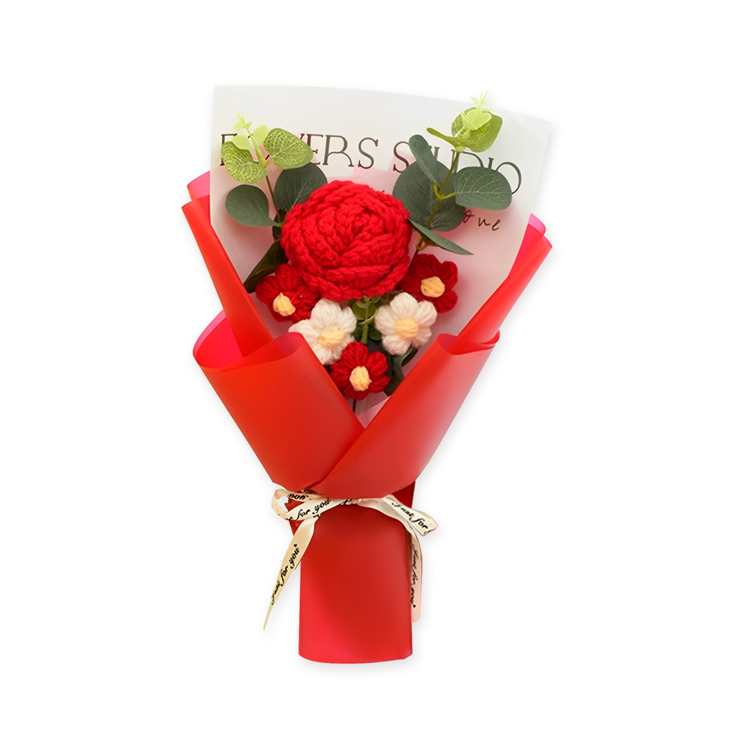 Bouquet de Roses en Laine Fait Main – Cadeau Durable et Symbolique pou