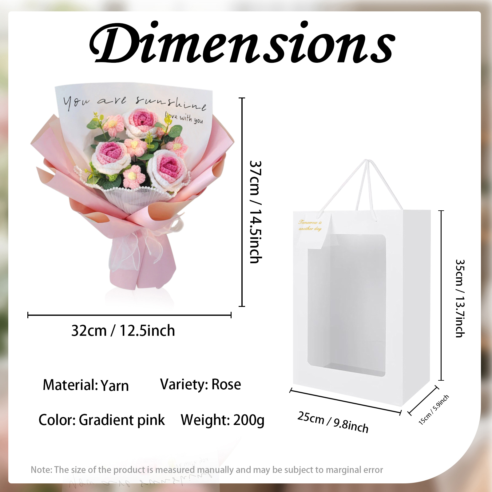 Bouquet de Fleurs en Laine Rose – Cadeau Durable, Émotionnel et Personnalisé | Jessemade