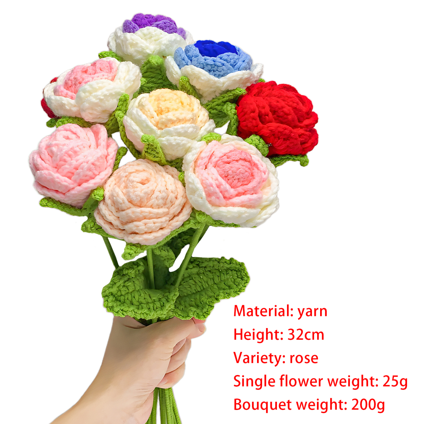 Bouquet de Fleurs au Crochet Fait Main – Roses, Tulipes ou Œillets en Fil Doux | Jessemade