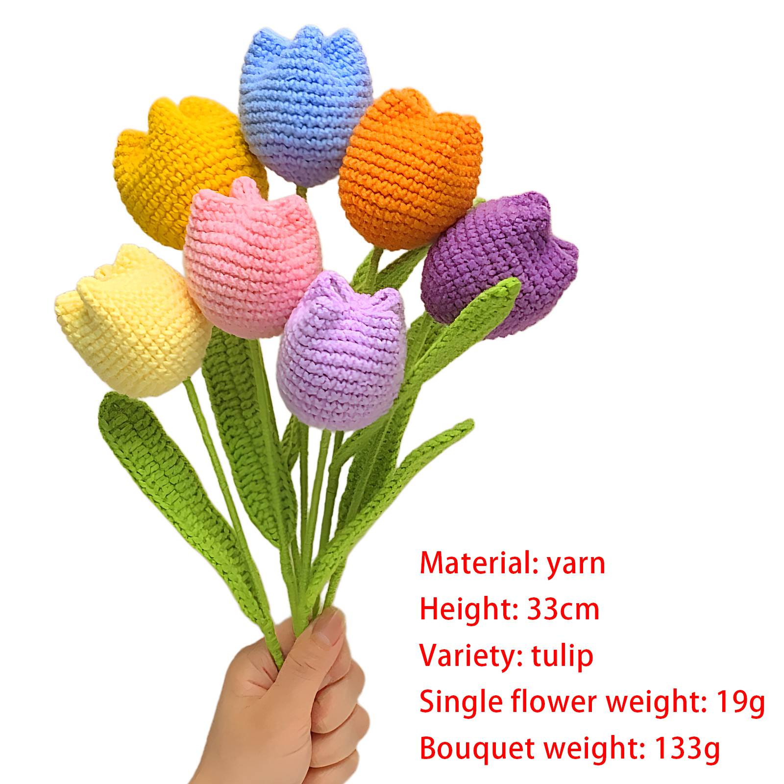 Bouquet de Fleurs au Crochet Fait Main – Roses, Tulipes ou Œillets en Fil Doux | Jessemade