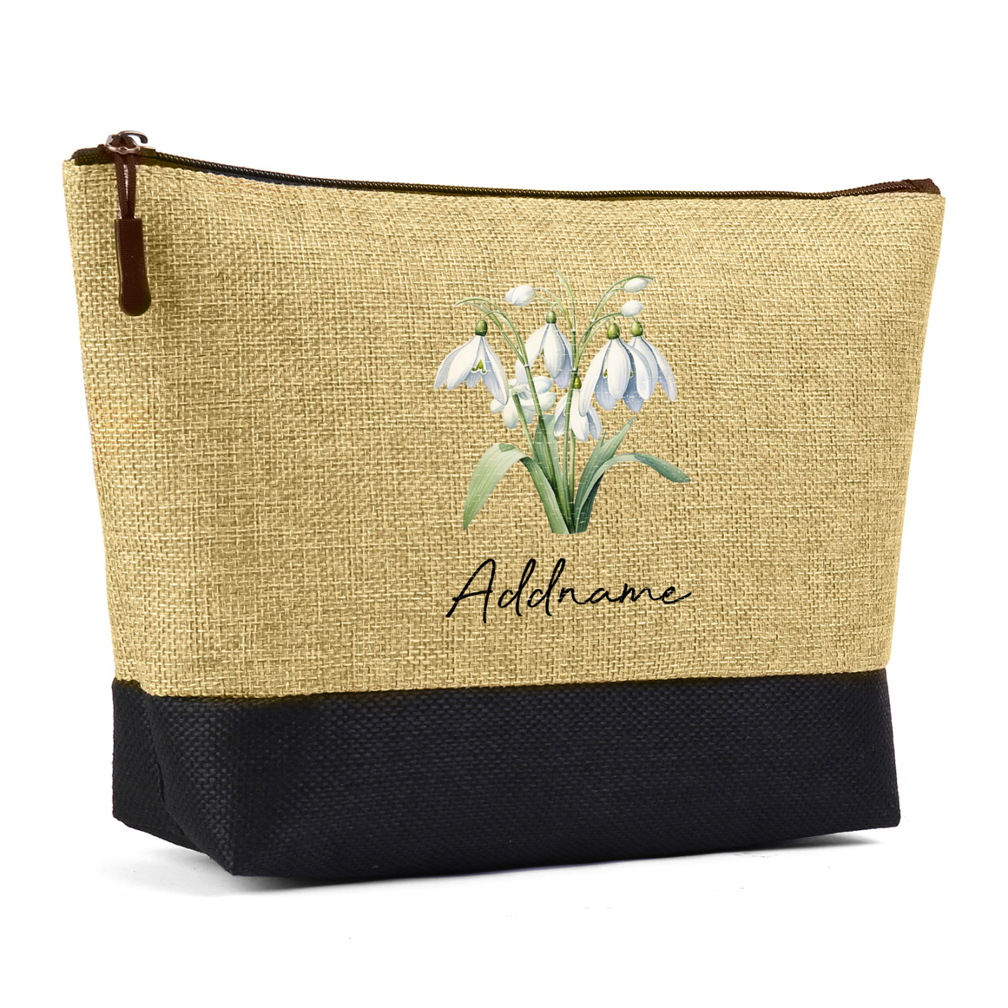 Sac Fourre-Tout élégance 1 Prénom Personnalisé avec Fleur de naissance Cadeau pour femme | Jessemade