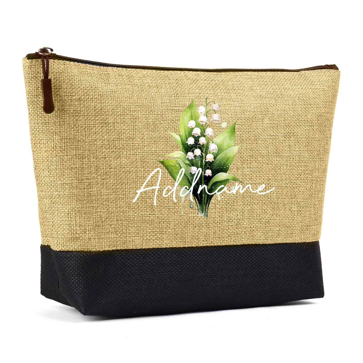 Sac Fourre-Tout 1 Prénom Personnalisé avec Fleur de naissance Cadeau pour femme | Jessemade