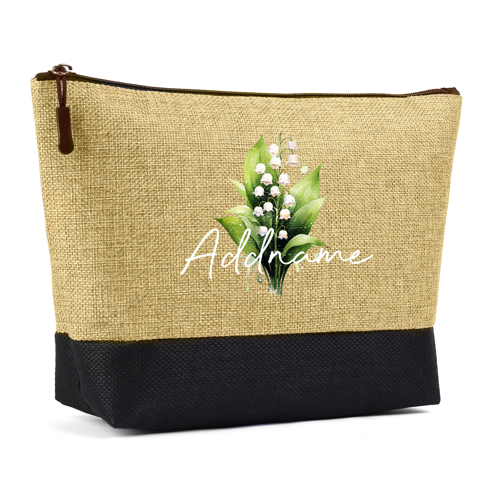 Sac Fourre-Tout 1 Prénom Personnalisé avec Fleur de naissance Cadeau pour femme | Jessemade