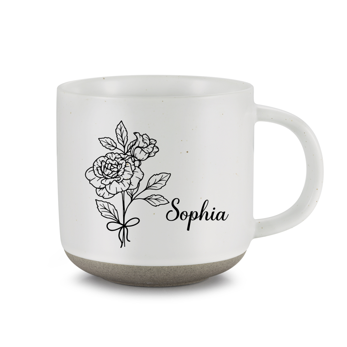 Tasse en Céramique 1 Prénom Personnalisé avec Fleur de naissance Cadeau Idéal | Jessemade