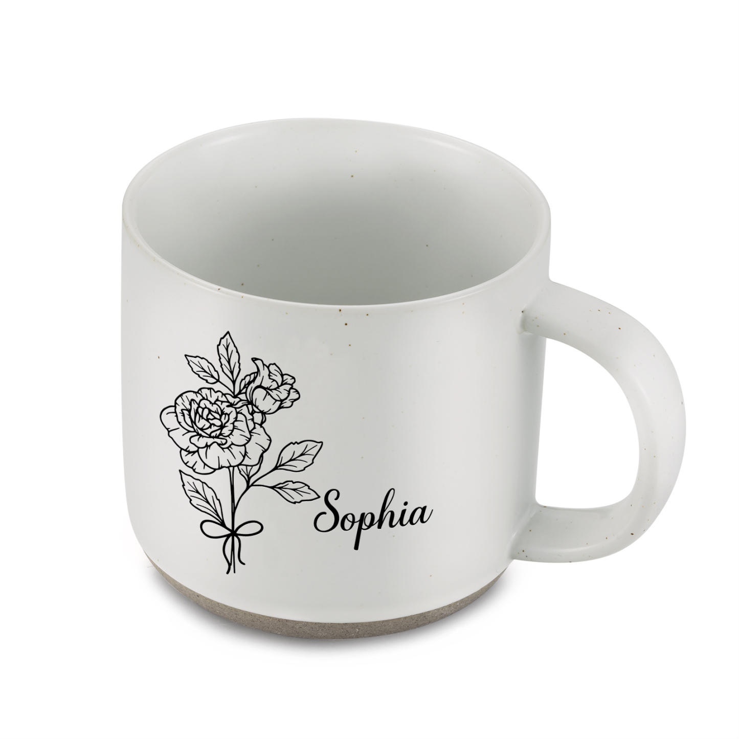 Tasse en Céramique 1 Prénom Personnalisé avec Fleur de naissance Cadeau Idéal | Jessemade