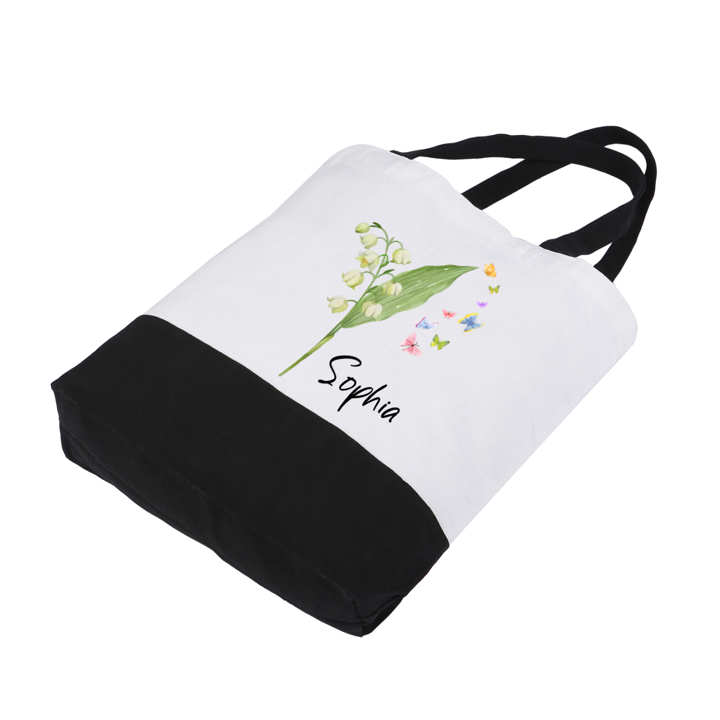 Sac Cabas en Toile Personnalisé avec Fleur de Naissance et Prénom Cadeau pour Femme | Jessemade